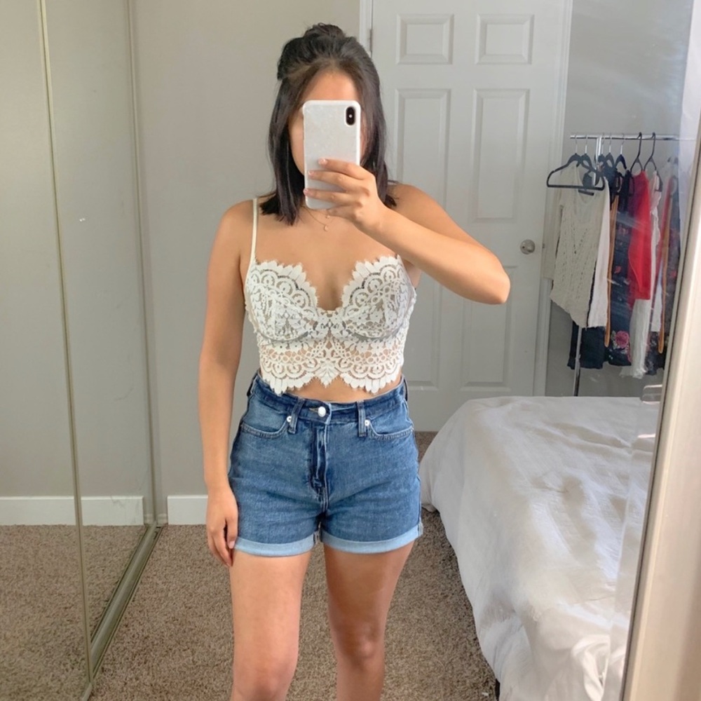 FOR LOVE AND LEMONS White Lace Underwire Bralette